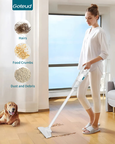 Cordless Vacuum Cleaner, Lightweight Stick Vacuum Self-Standing with Powerful Suction, Max 30 Mins Runtime, Rechargeable Cordless Vacuum for Home and car.