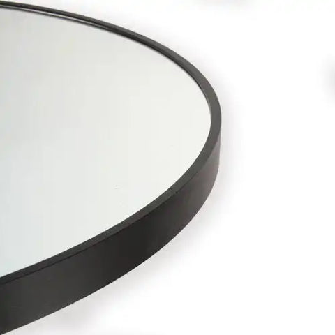 Black Rubber Framed Mirror | Round Bathroom Wall Mirror - Goteud