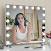 Vanity Mirror with Lights, Hollywood Makeup Mirror with 17 Dimmer Bulbs for Dressing Room & Bedroom, Slim aluminum Frame Design - Goteud